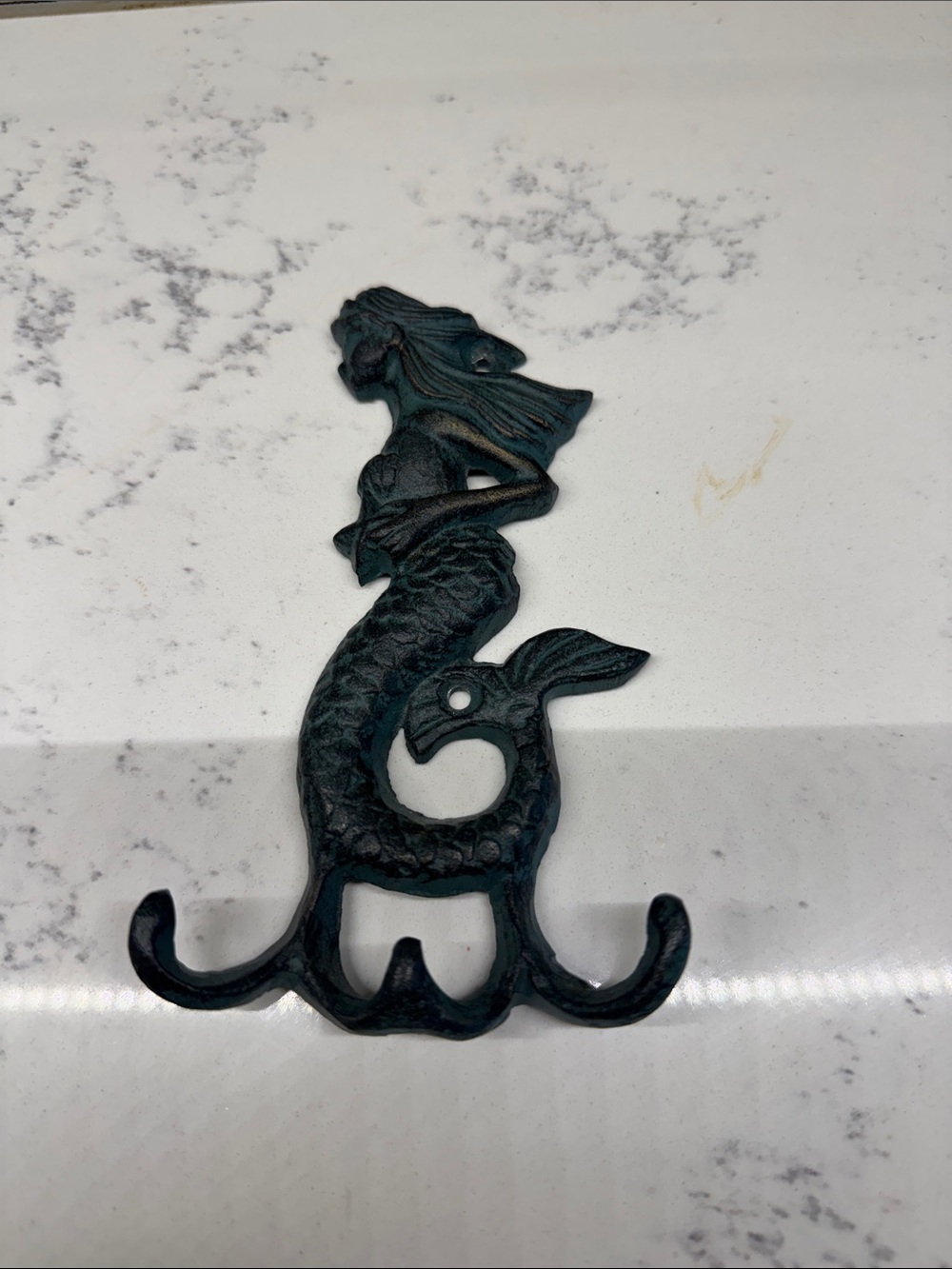 Nautical Mermaid Single Hook Storage  Wall Hanger Coat Hook Hanger Metal